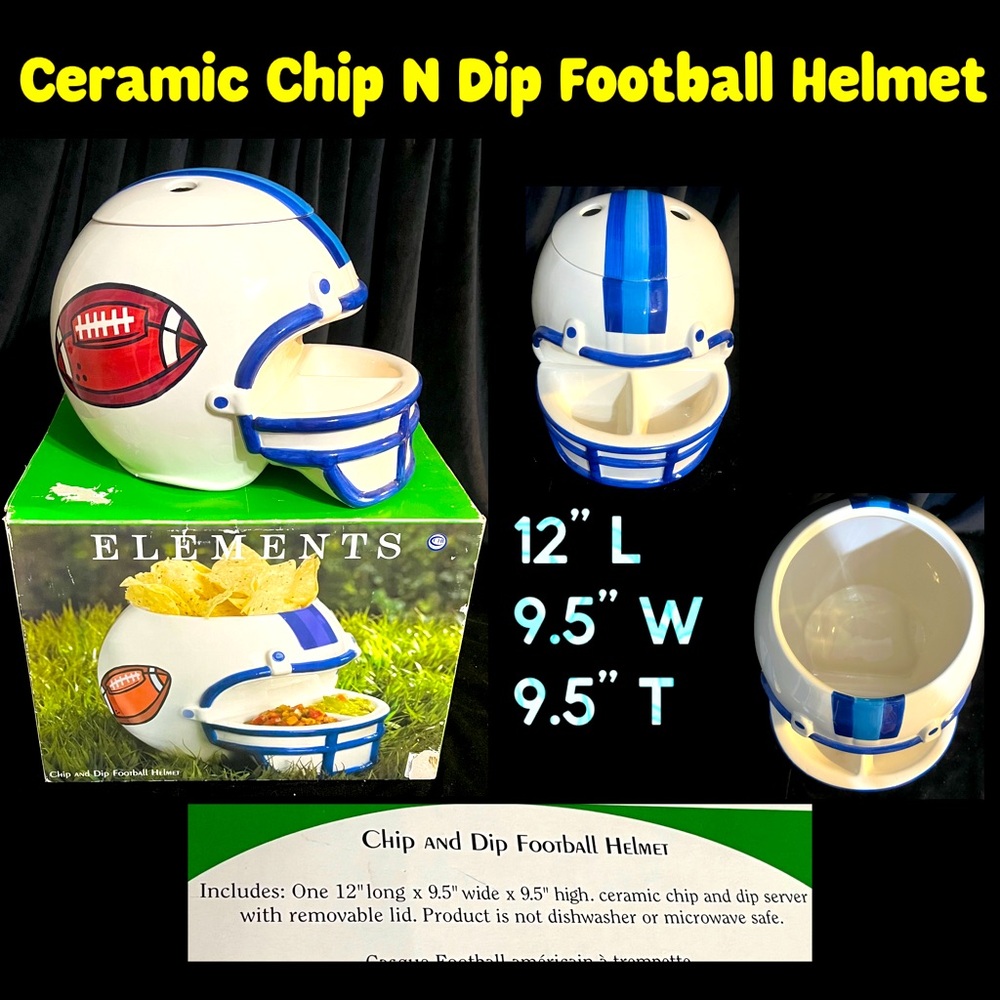 NEW! Ceramic Chip N Dip Football Helmet